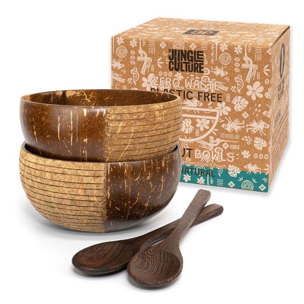 Eco-friendly Coconut Bowls & Spoons Set of 2 - Imagen 4